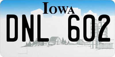 IA license plate DNL602