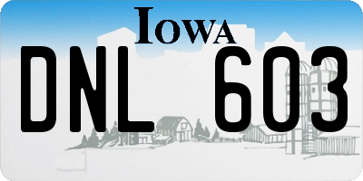 IA license plate DNL603
