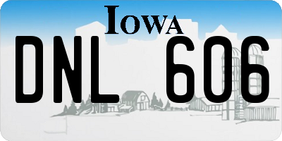 IA license plate DNL606