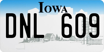 IA license plate DNL609