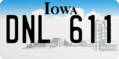 IA license plate DNL611