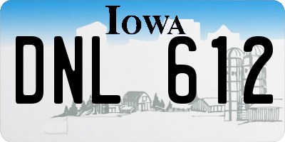 IA license plate DNL612