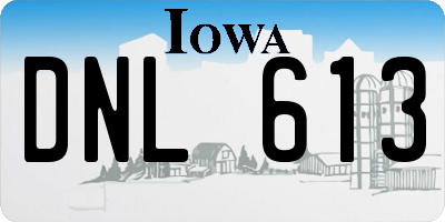 IA license plate DNL613