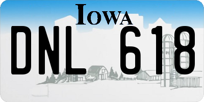 IA license plate DNL618
