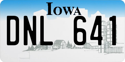 IA license plate DNL641