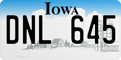 IA license plate DNL645