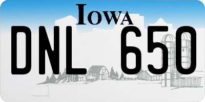 IA license plate DNL650