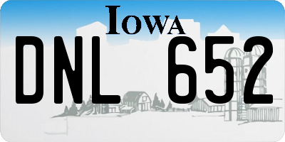 IA license plate DNL652