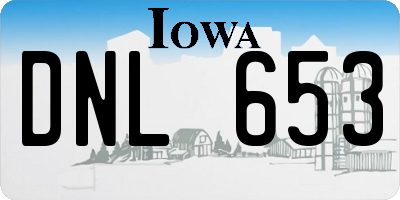 IA license plate DNL653