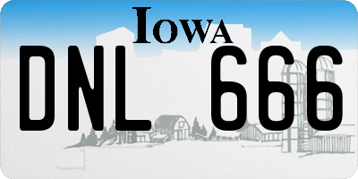 IA license plate DNL666