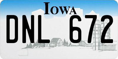 IA license plate DNL672