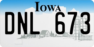 IA license plate DNL673