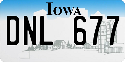 IA license plate DNL677
