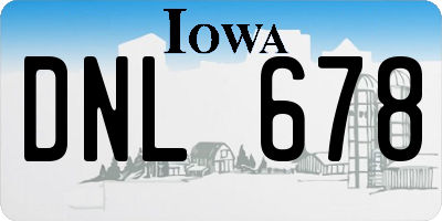 IA license plate DNL678