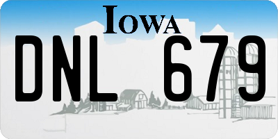 IA license plate DNL679