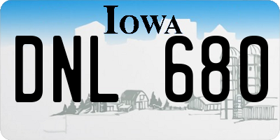IA license plate DNL680