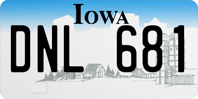 IA license plate DNL681