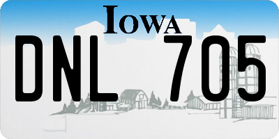IA license plate DNL705