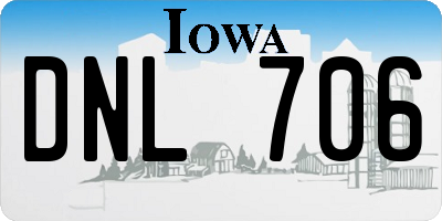 IA license plate DNL706