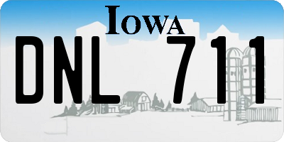 IA license plate DNL711