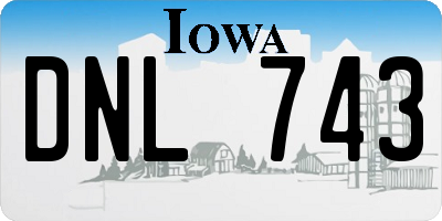 IA license plate DNL743