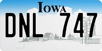 IA license plate DNL747