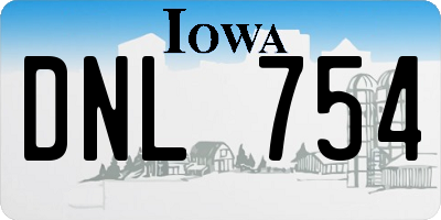 IA license plate DNL754
