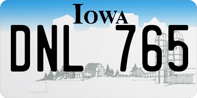 IA license plate DNL765