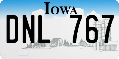 IA license plate DNL767