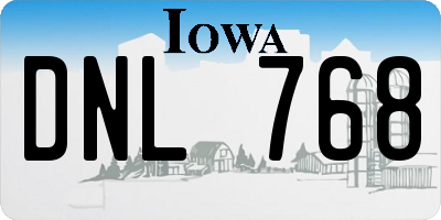 IA license plate DNL768