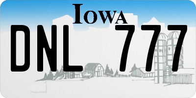 IA license plate DNL777