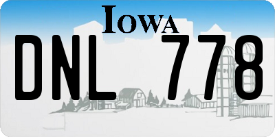 IA license plate DNL778