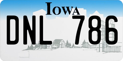 IA license plate DNL786