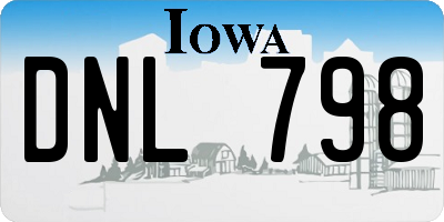 IA license plate DNL798
