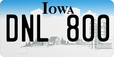 IA license plate DNL800