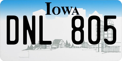 IA license plate DNL805