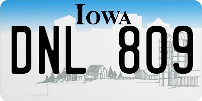 IA license plate DNL809