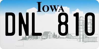 IA license plate DNL810