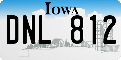 IA license plate DNL812