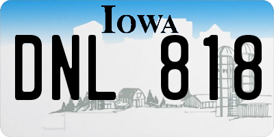 IA license plate DNL818