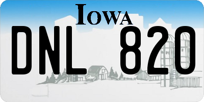 IA license plate DNL820