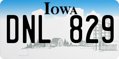 IA license plate DNL829