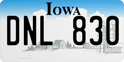 IA license plate DNL830