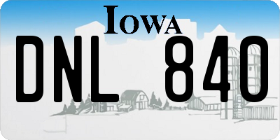 IA license plate DNL840