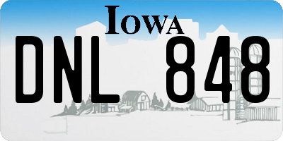 IA license plate DNL848
