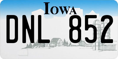 IA license plate DNL852