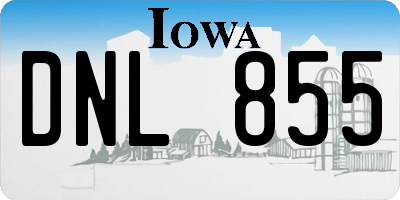 IA license plate DNL855