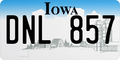 IA license plate DNL857