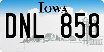 IA license plate DNL858