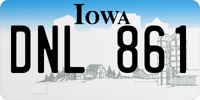 IA license plate DNL861